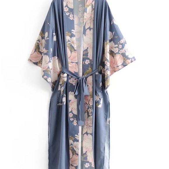 Other - Swim cover/kimono floral, pink, blue, peacock, M